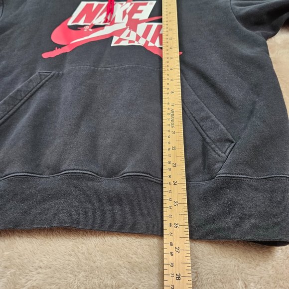 Nike Air Jordan Hoodie with Kangaroo Pocket Men's Size M Black Pullover Jumpman - Picture 4 of 10